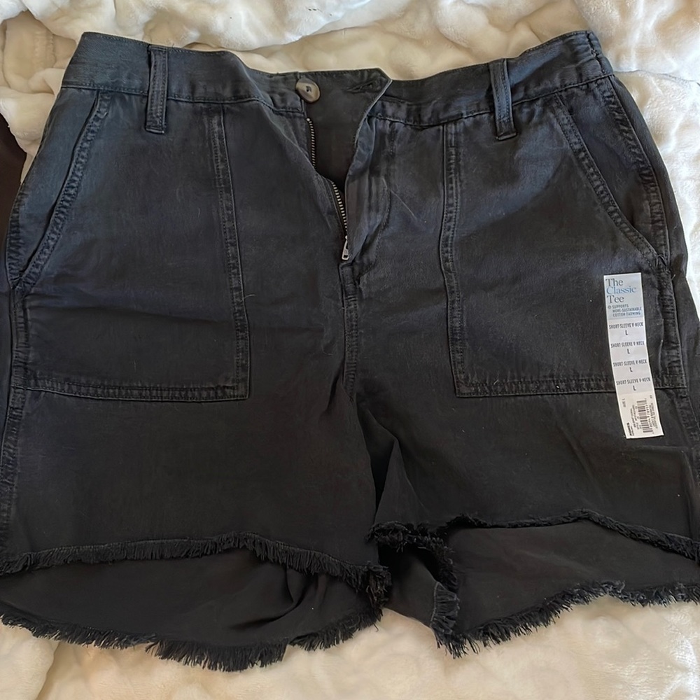 Black cotton shorts